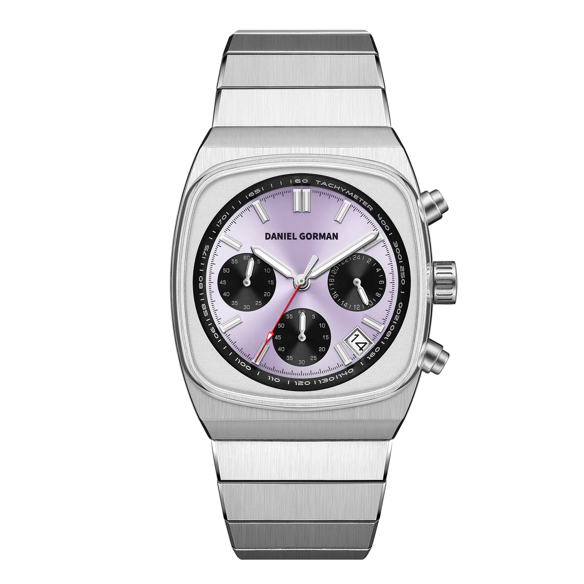 Daniel Gorman DG9008 - silver purple watch frontal