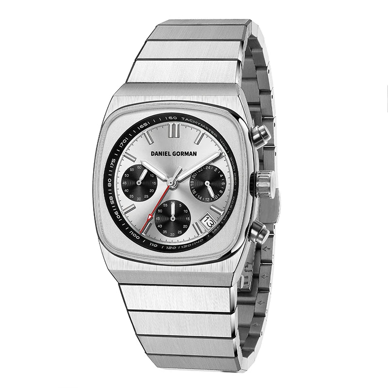 Daniel Gorman DG9008 - Qu - silver watch angled