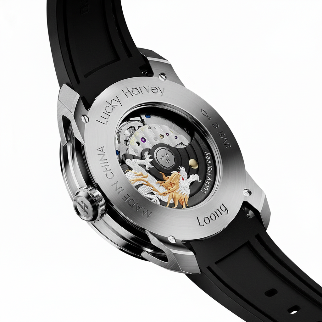Lucky Harvey ZLS202 - Aut - back, movement, silver dragon