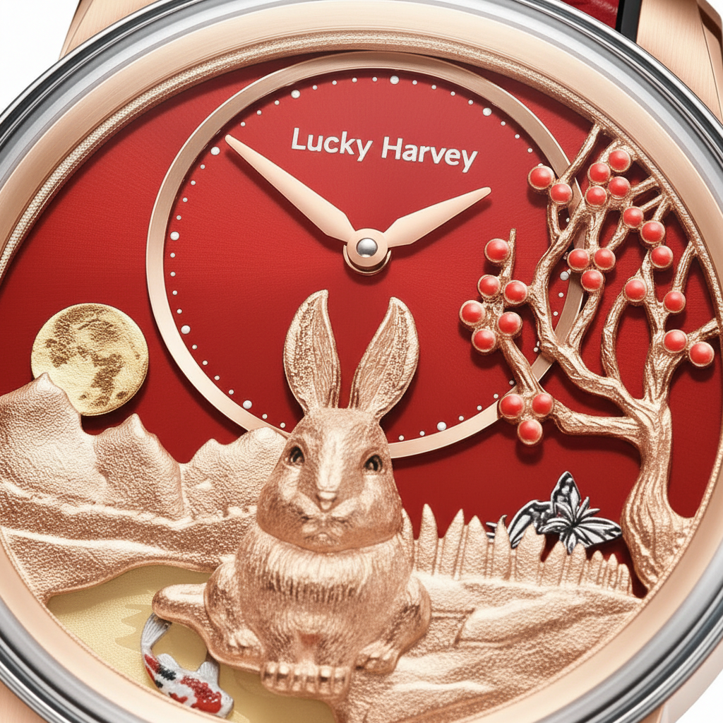 Lucky Harvey ZLS201 - Aut - red dial detail