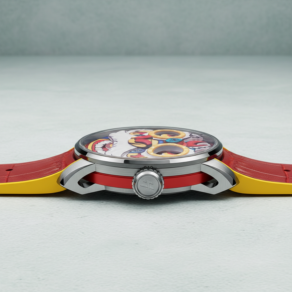 Lucky Harvey ZLS105 - Aut - red watch, side view