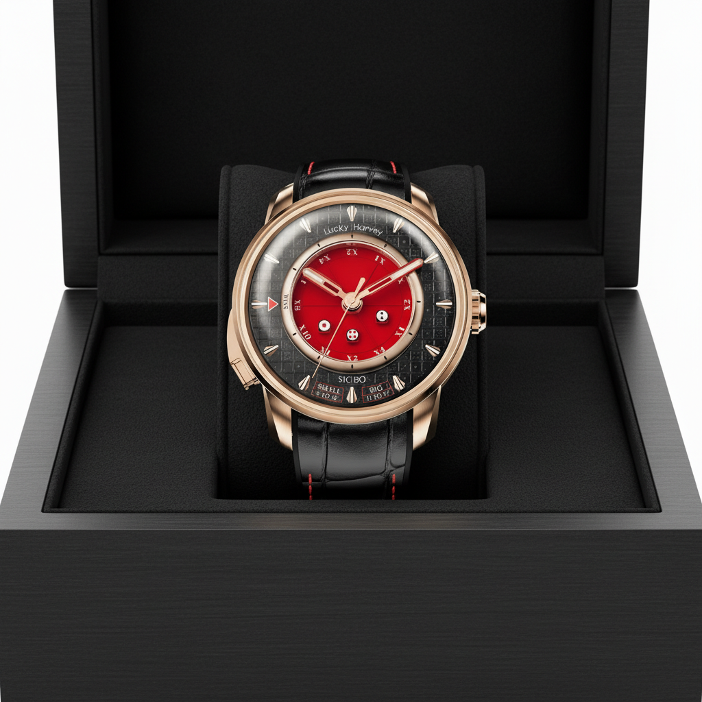 Lucky Harvey - Dice Dial - red watch, in box