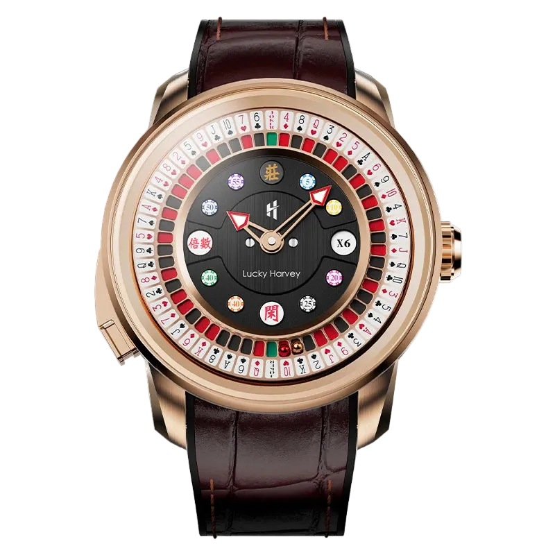 Lucky Harvey Poker Roulet - rose gold, black dial