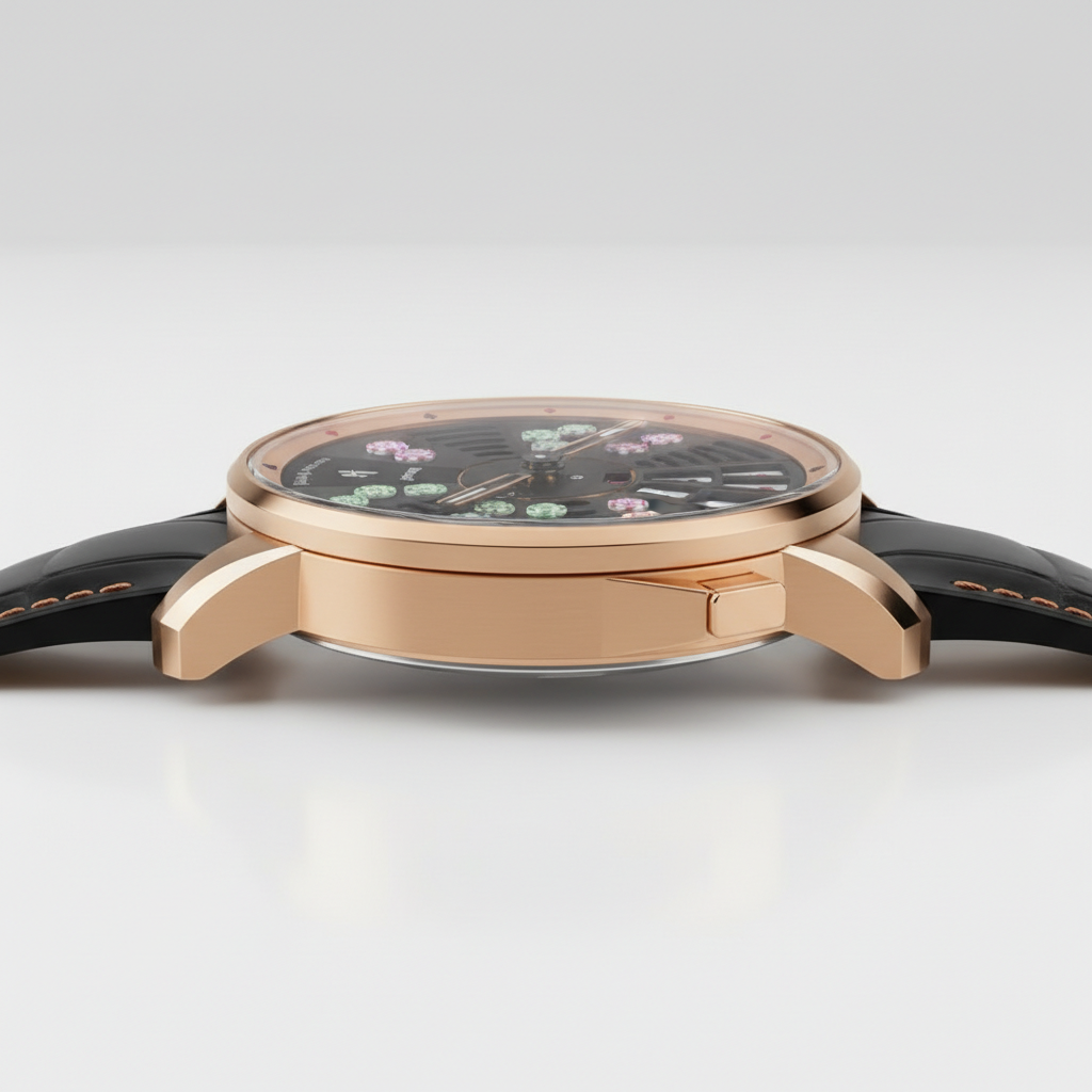 Lucky Harvey San Gong - A - gold case, side profile