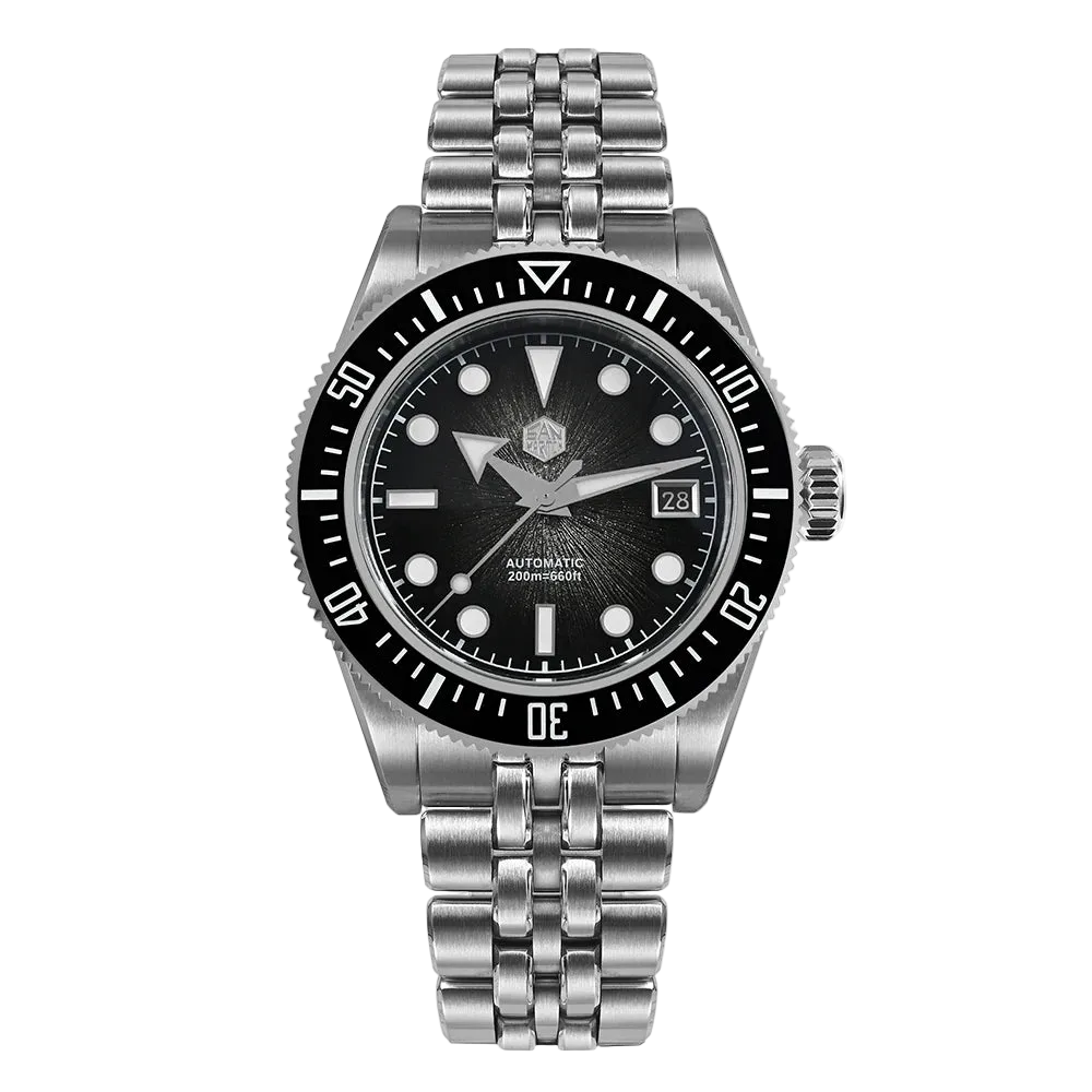 Men’s San Martin Ocean Radiance black sunburst diver watch with sapphire crystal