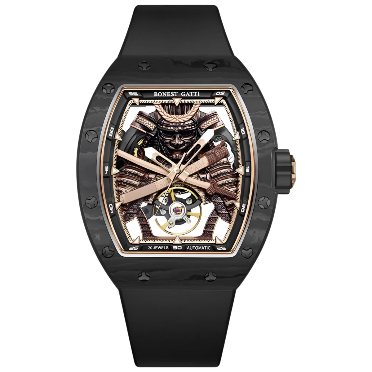 BONEST GATTI BG9008 - Automatic Skeleton Watch Tonneau Edition breitvacher