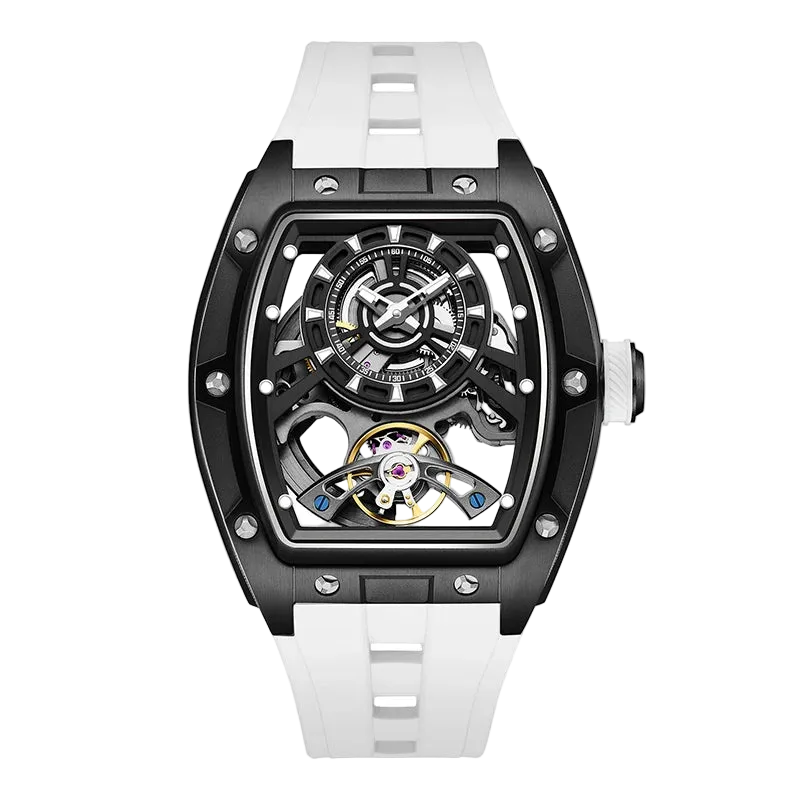 BREITVACHER 91986 - Autom - flat lay, full strap length, open buckle, watch displayed