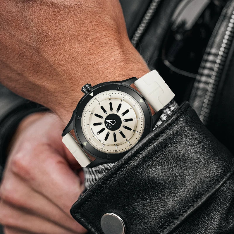 Daniel Gorman DG0120 - Me - wrist, black strap, silver