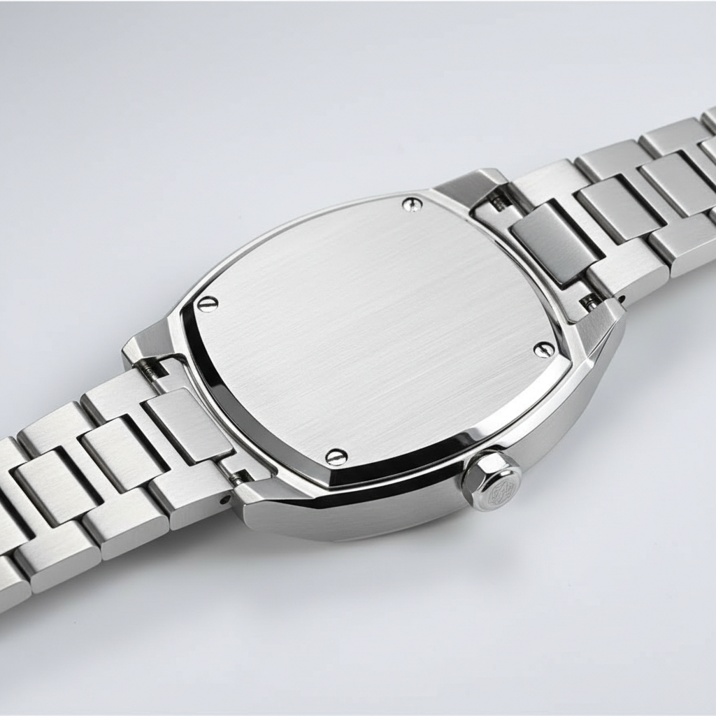 San Martin SN0026G GMT automatic watch stainless steel caseback rear view