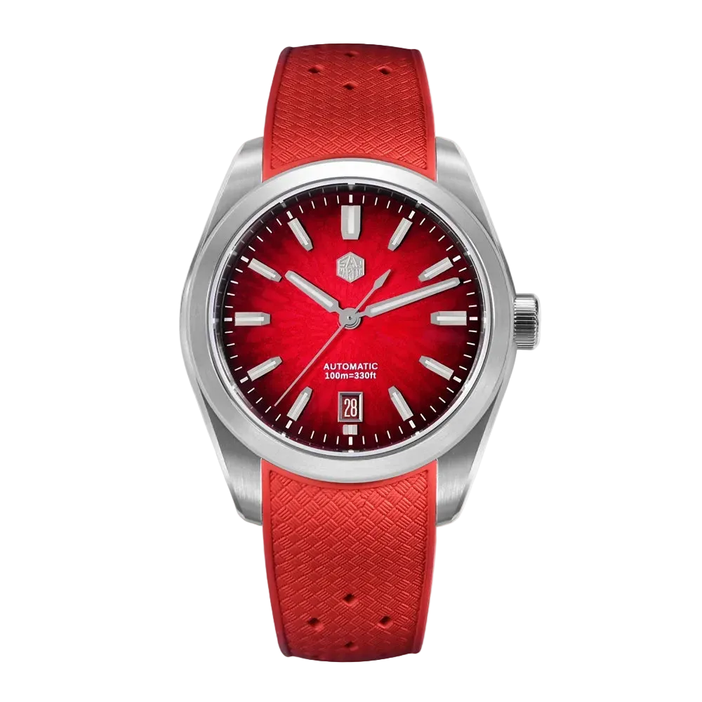 San Martin SN0144 - Autom - red dial, red rubber strap