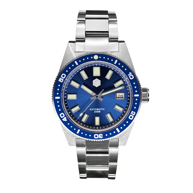 San Martin SN0007_V4 - Automatic Diver Watch - Blue Dial front view