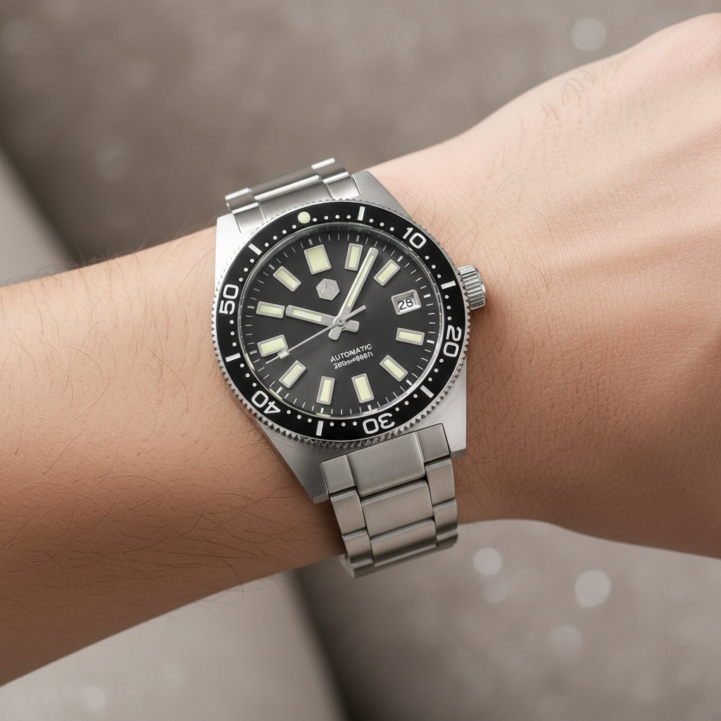 San Martin SN0007 - Automatic Diver Watch Robust Timepiece Steel strap Edition breitvacher