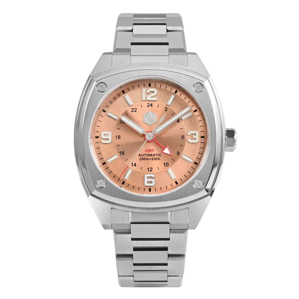 San Martin SN0026G - GMT - peach dial front view