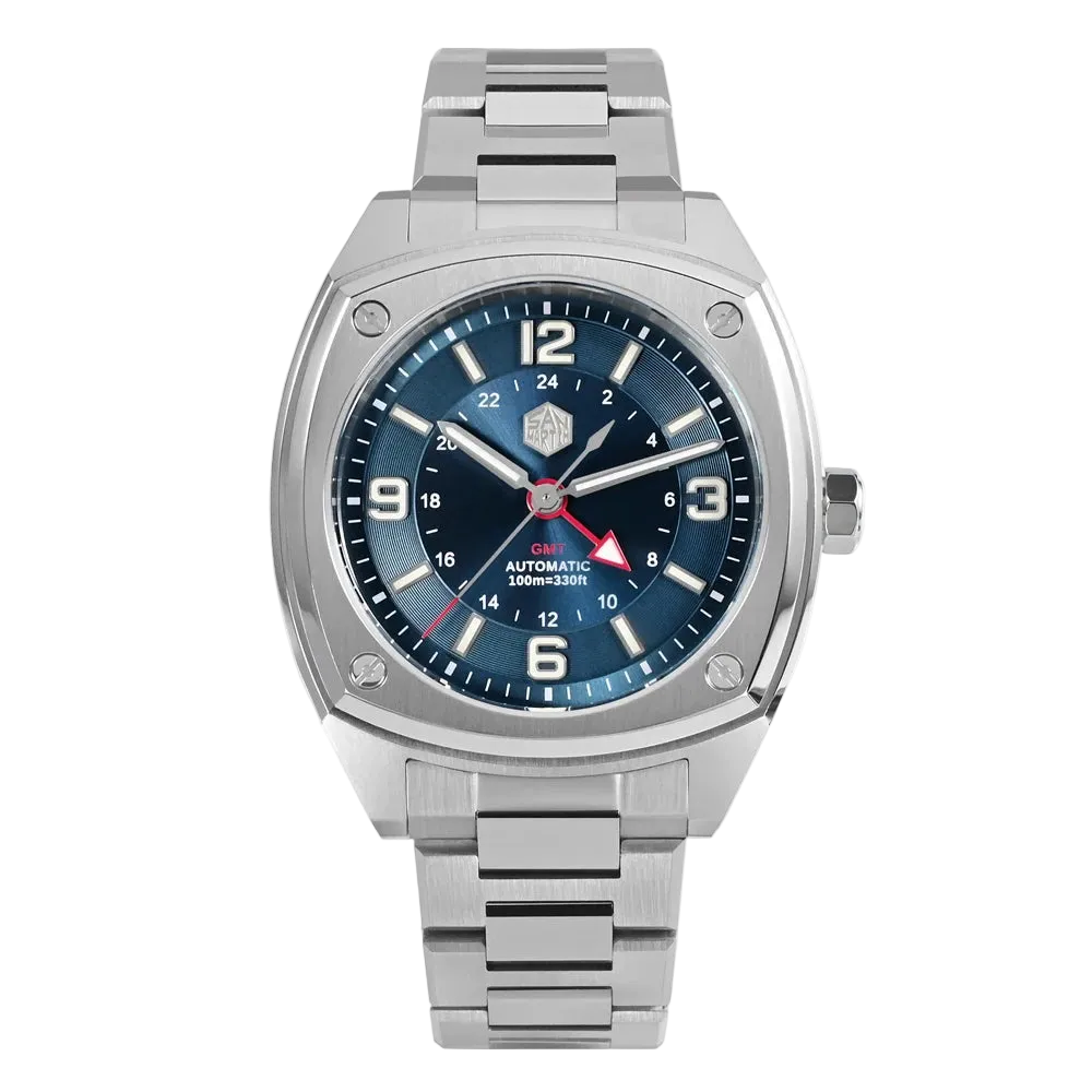 San Martin SN0026G - GMT - blue dial front view