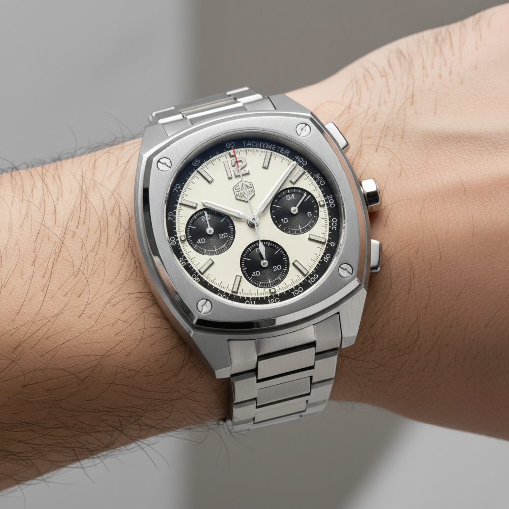 San Martin SN0026-G-JS - Chronograph Watch with Panda Dial breitvacher