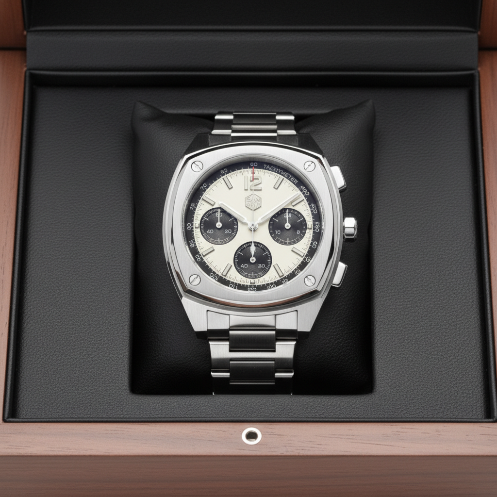 San Martin SN0026-G-JS - Chronograph Watch with Panda Dial breitvacher