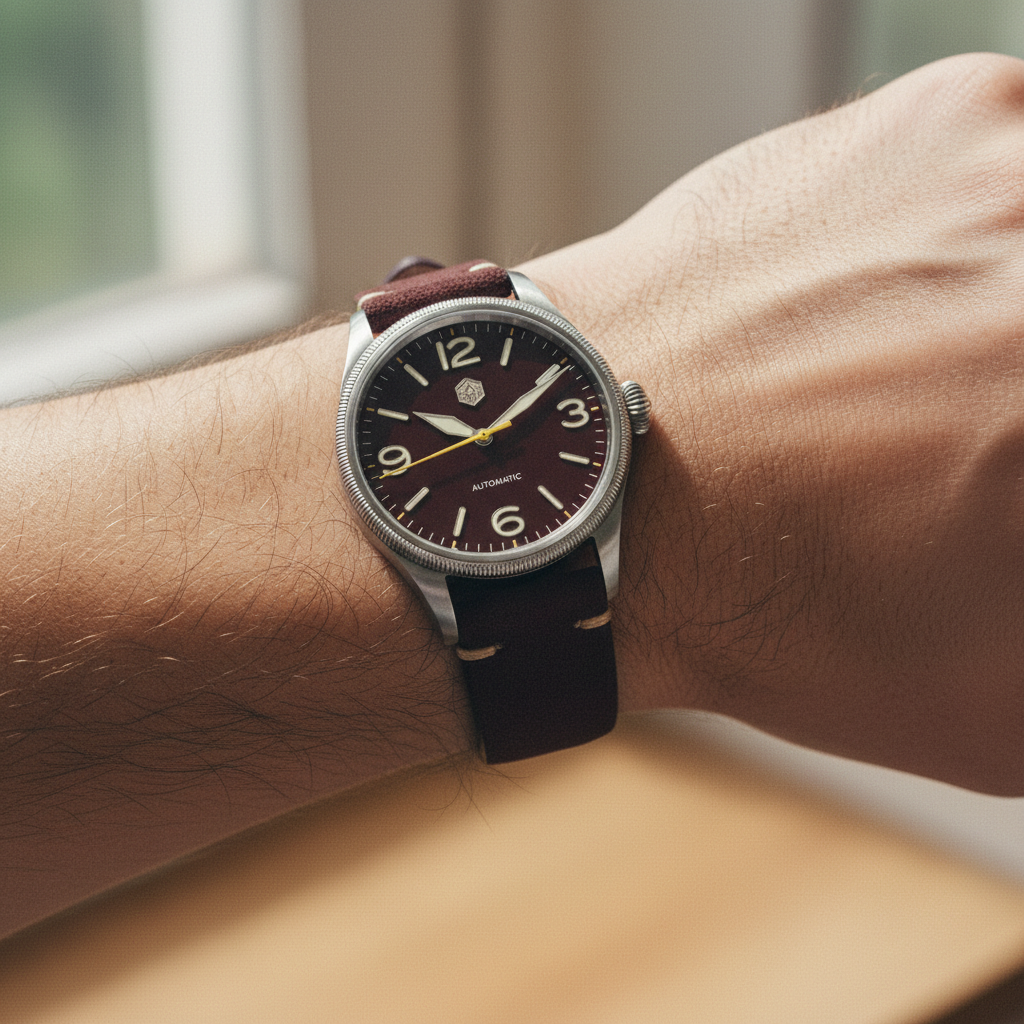 San Martin SN0033-G2 - He - on wrist burgundy strap