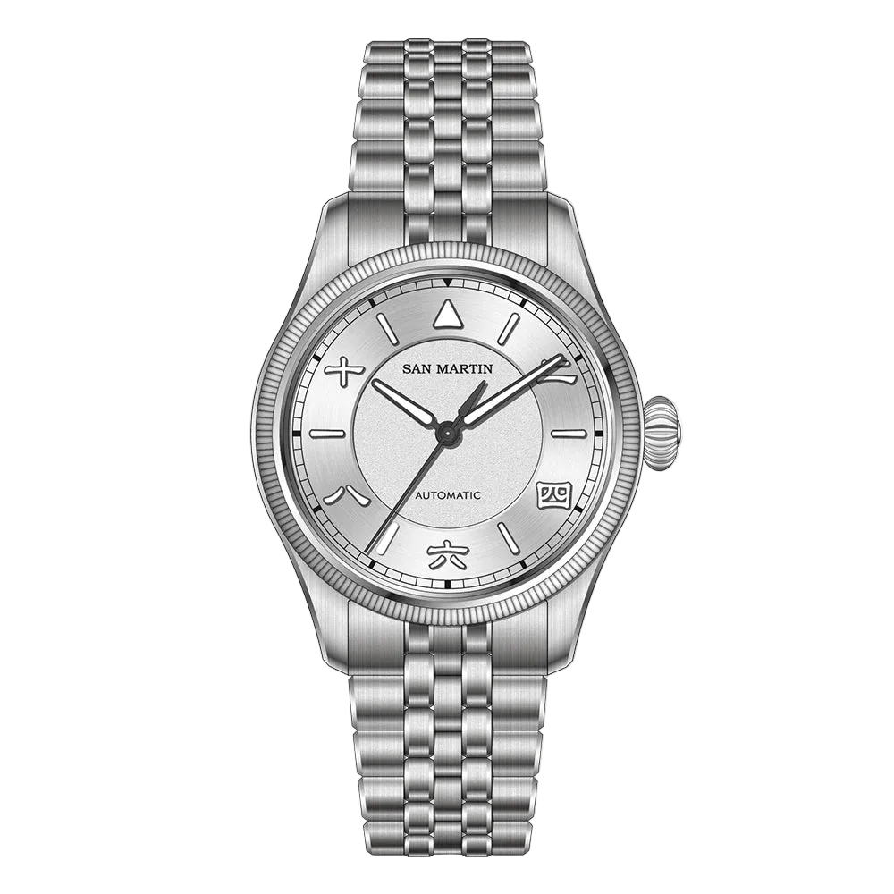 San Martin SN0033 - Pilot - silver dial, full shot