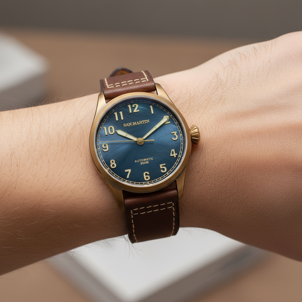 San Martin SN0043-Q - Bronze Automatic Watch for Men breitvacher