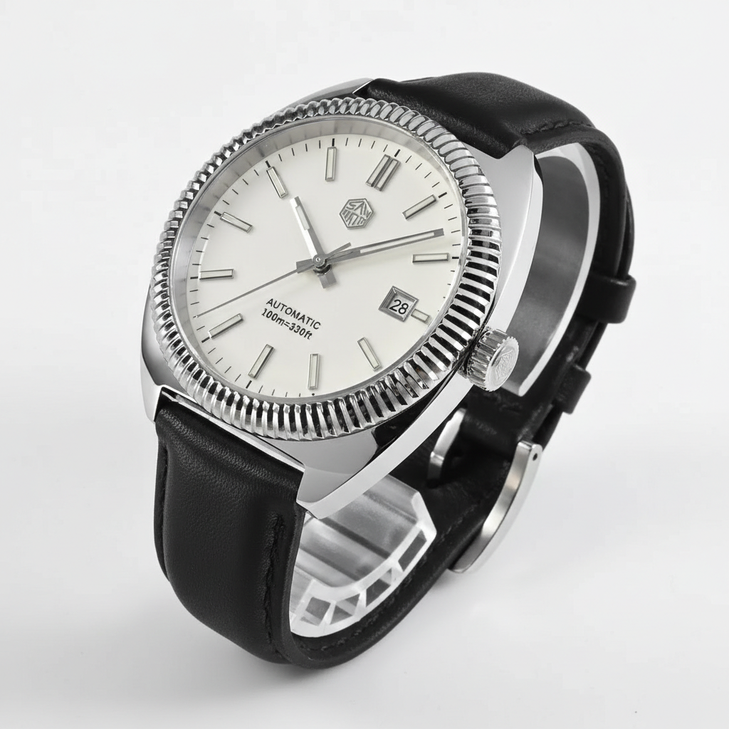 San Martin SN0069 - Autom - white dial, stand