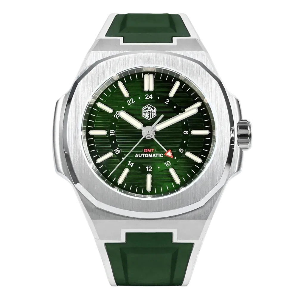 San Martin SN0075-G-C - A - green dial, rubber strap