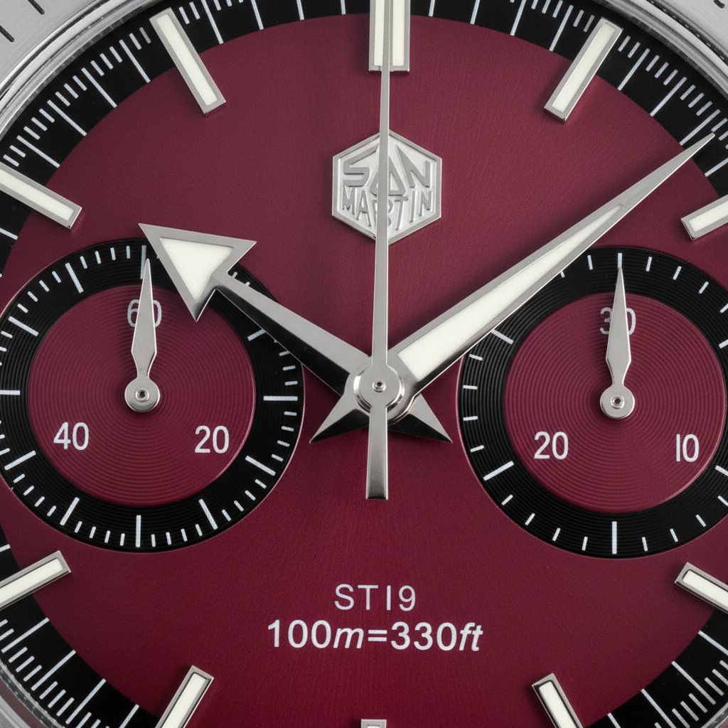 San Martin SN0103JS - Panda Chronograph Watch Racing Style Coloral Edition breitvacher