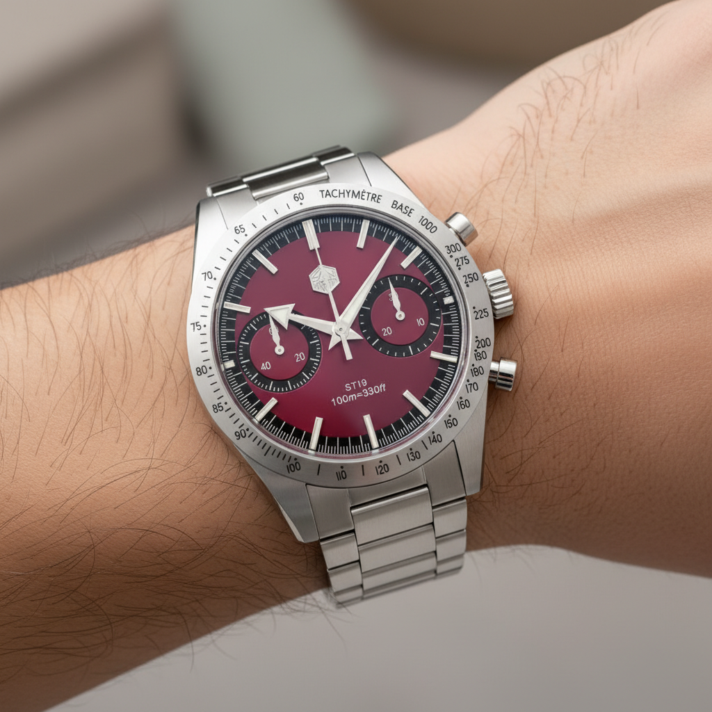 San Martin SN0103JS - Panda Chronograph Watch Racing Style Coloral Edition breitvacher