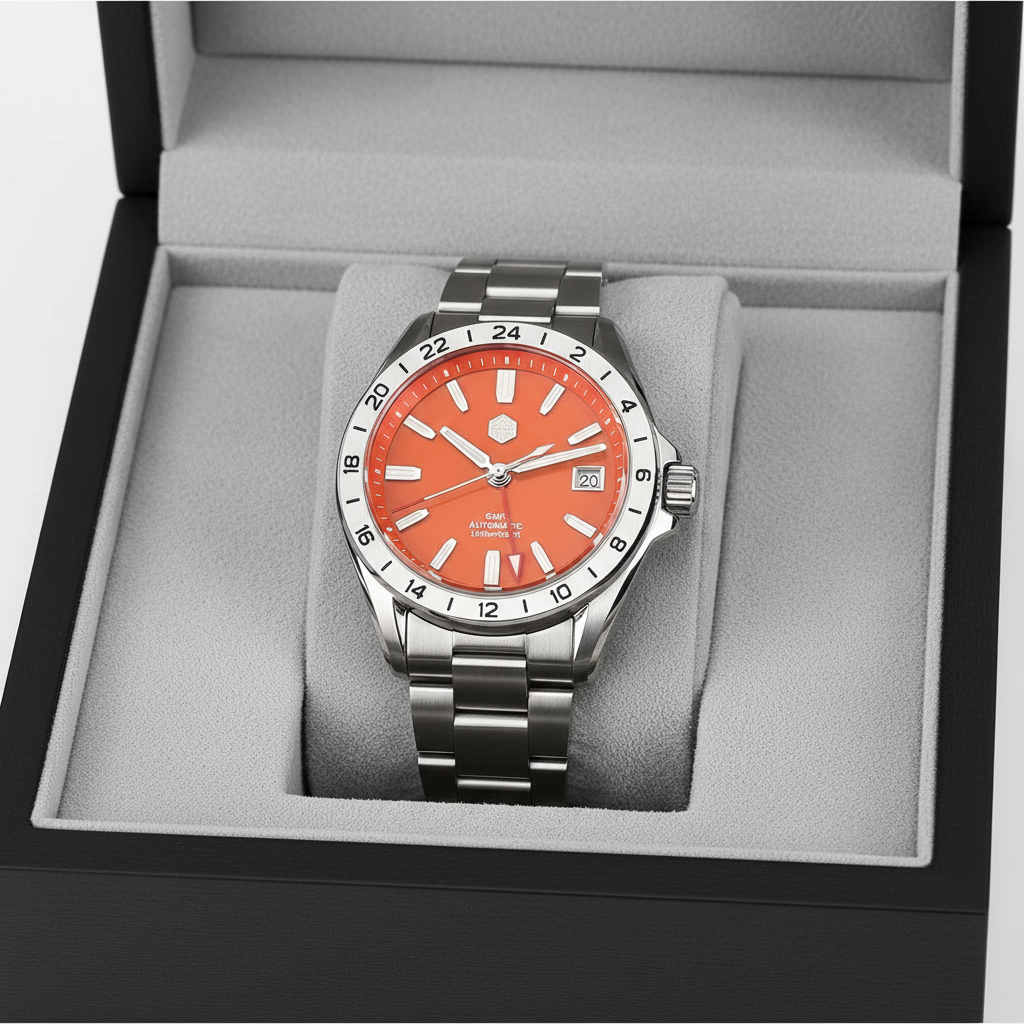 San Martin SN0129-G-B - GMT Automatic Watch with Marble Dial breitvacher