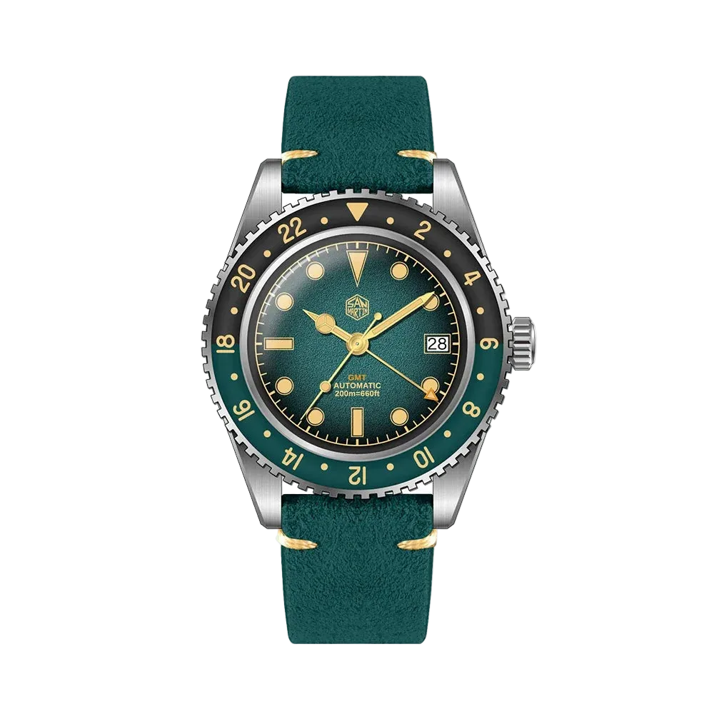 San Martin SN0134 - GMT A - vintage style, black bezel