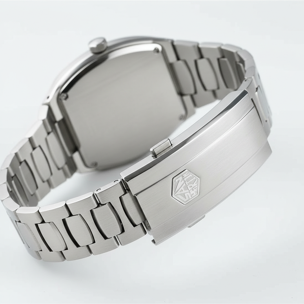 San Martin SN0145 stainless steel bracelet folding clasp with engraved San Martin logo
