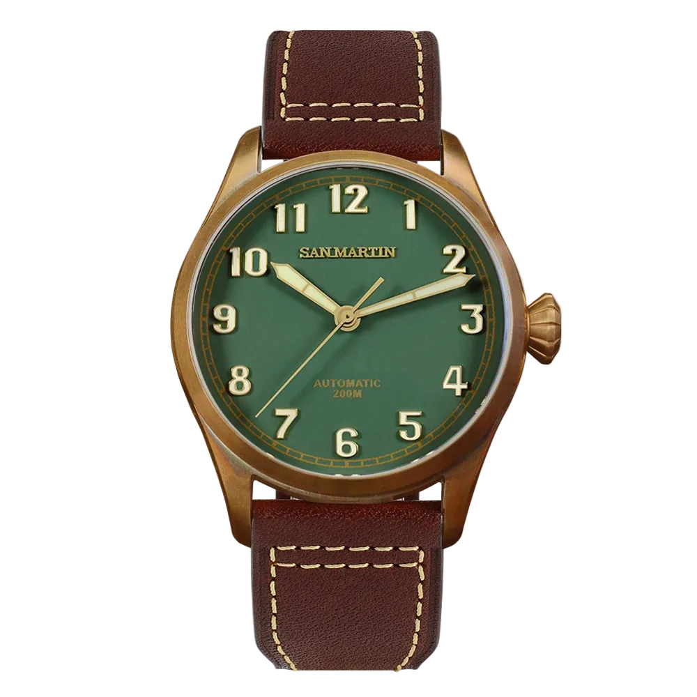 San Martin SN0043-Q - Bro - front green dial