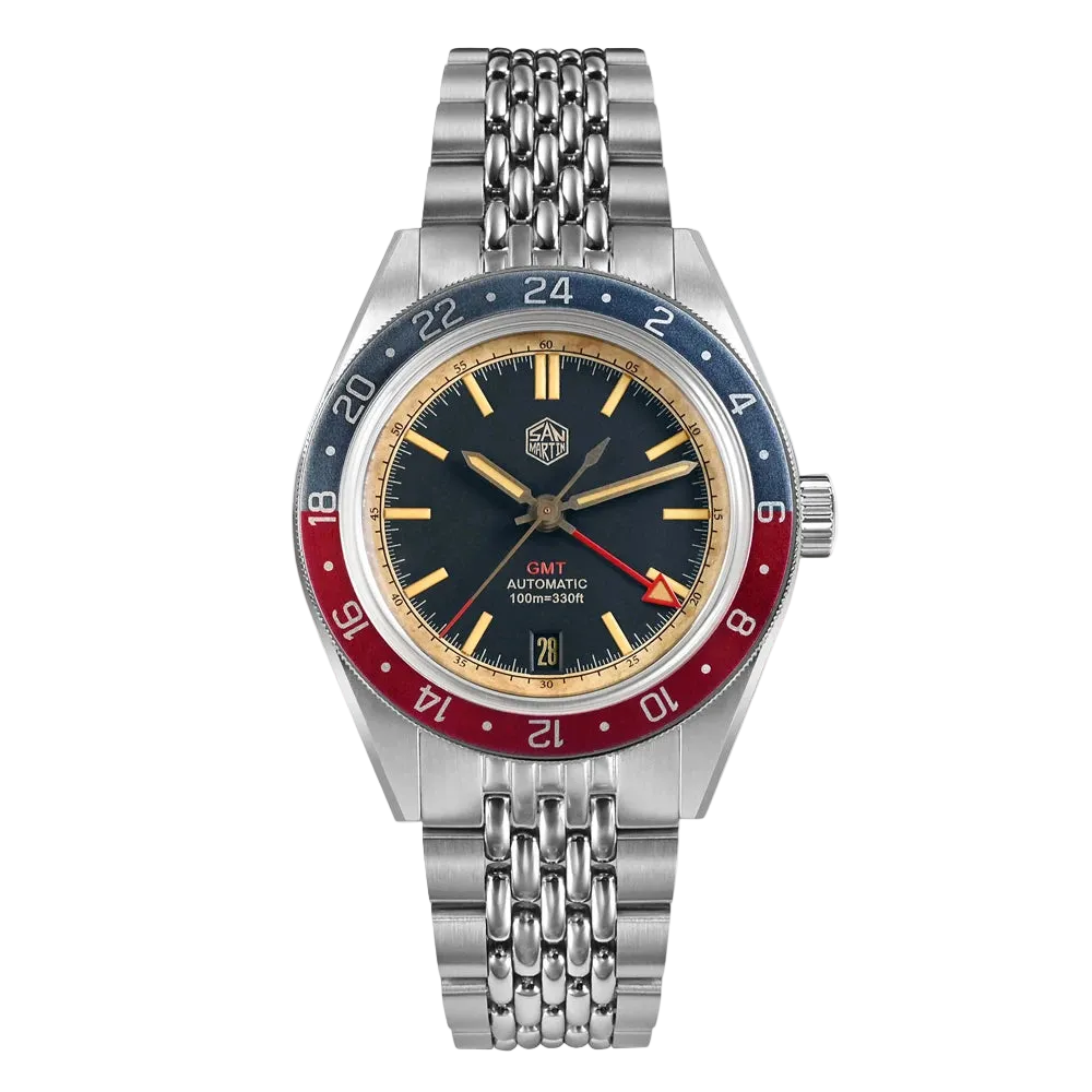 San Martin SN0116 - Horiz - Root Beer watch on wrist