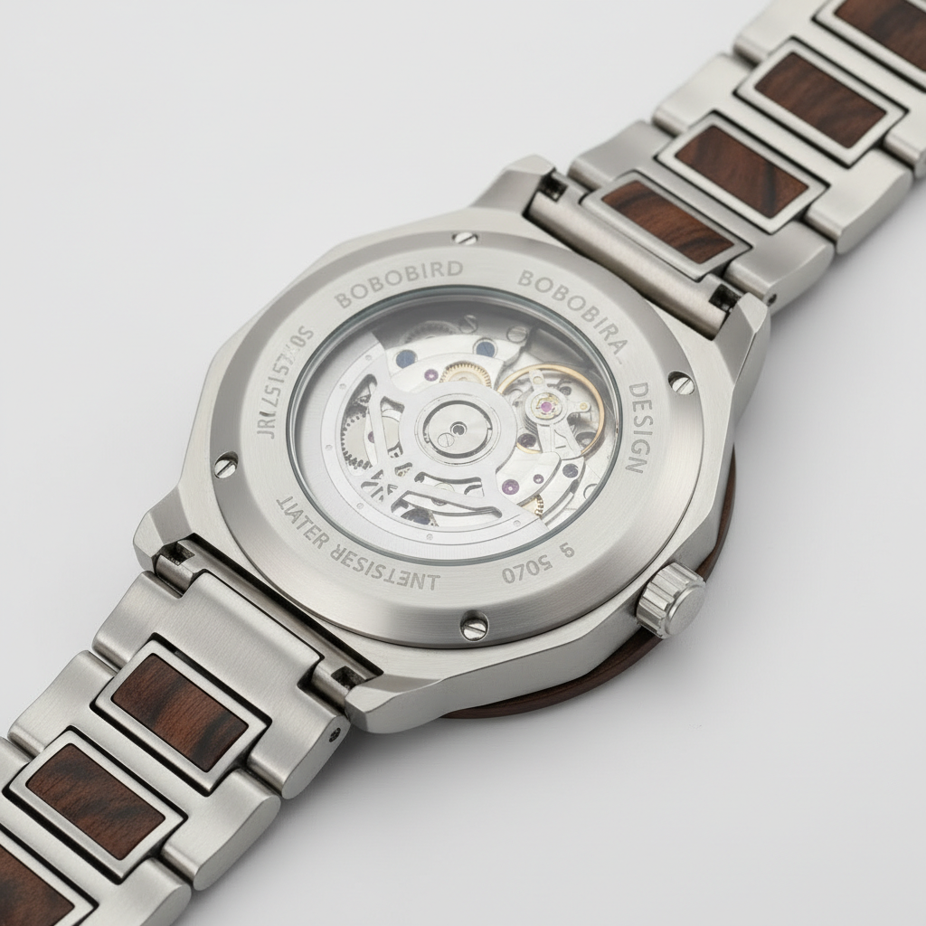 BOBO BIRD GT104/T106 - Au - caseback, visible movement