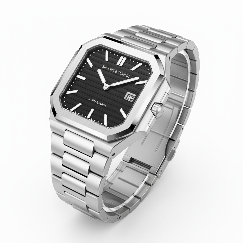 Specht & Söhne Cubic-5711 - stainless steel, angled