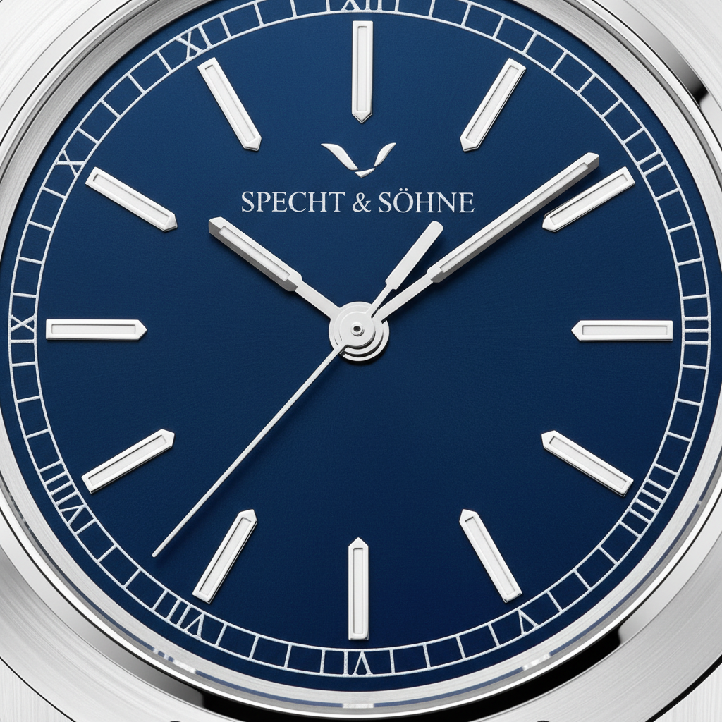 Specht & Söhne OMG - Quar - blue dial close-up