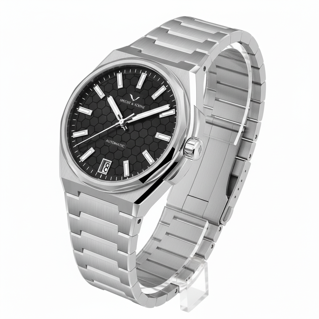 Specht & Söhne SP-Defy - M - angled view, metal bracelet