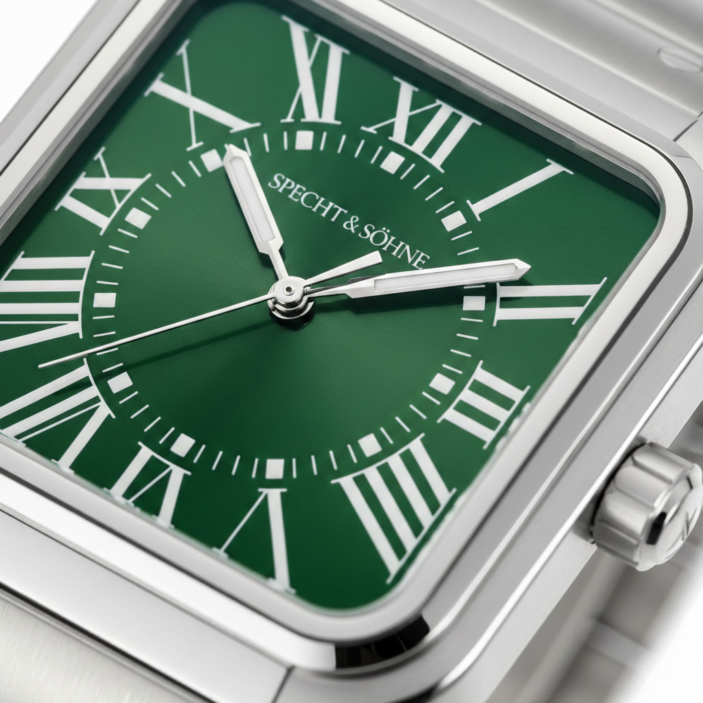 Specht & Söhne Santons - C - green dial closeup