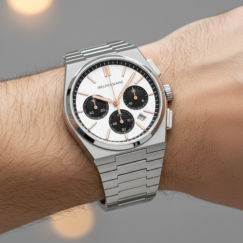 Specht & Söhne SP0005 - M - on wrist, white dial