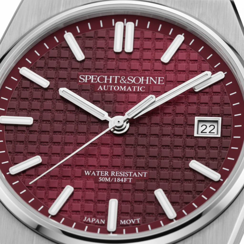Specht & Söhne SP0007-5 - - red dial, close-up