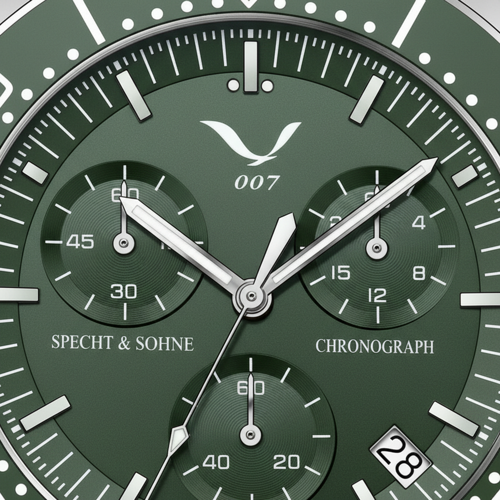 Specht & Söhne SP0007 - M - green dial close-up