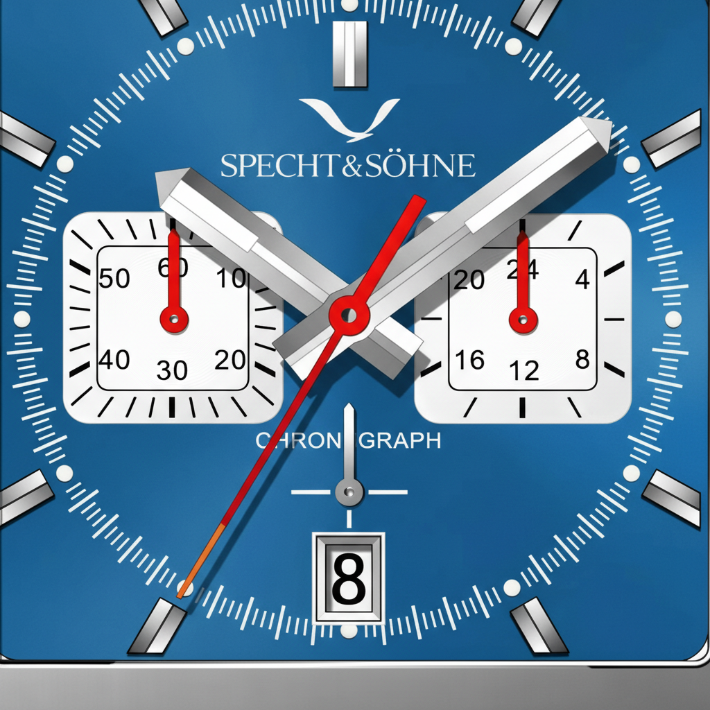 Specht & Söhne SP0009 - M - blue dial face close-up