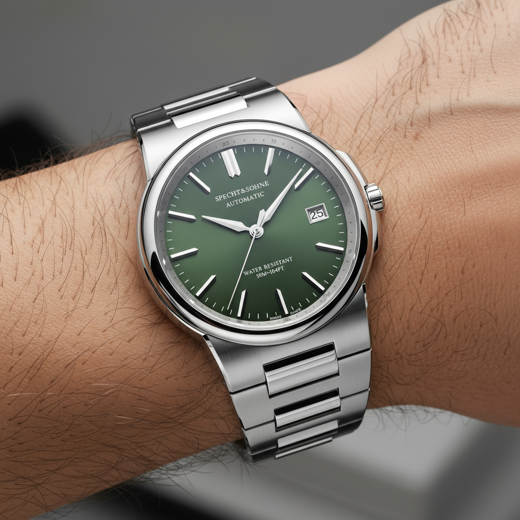 Specht & Söhne SP0013 - A - green dial on wrist