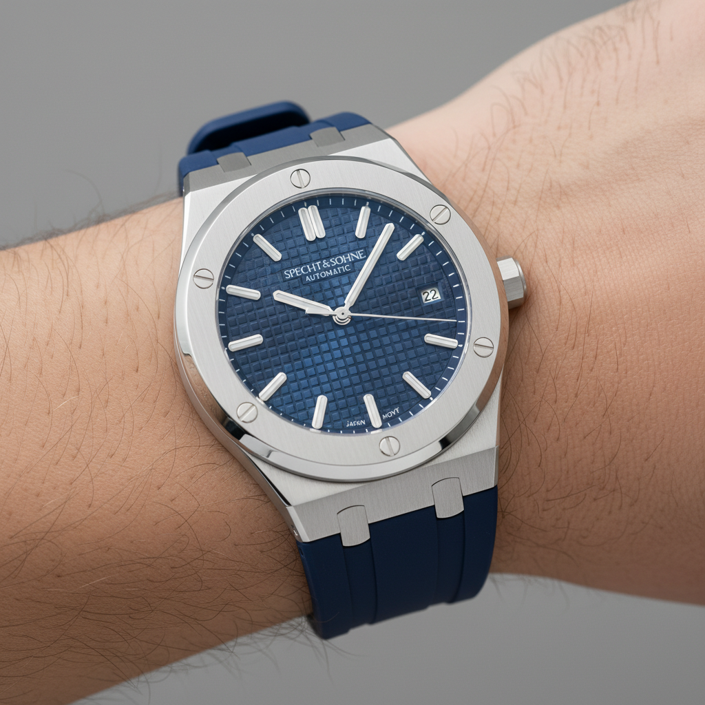 Specht & Söhne SP0016 - M - blue dial, on wrist