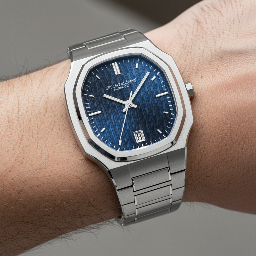 Specht & Söhne SP0017 - A - blue dial, on wrist
