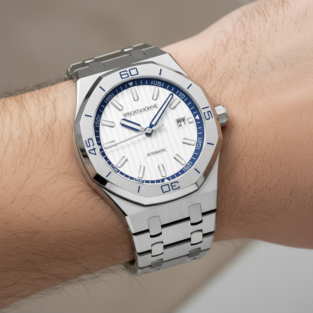 Specht & Söhne SP0018 - M - watch on wrist, white dial