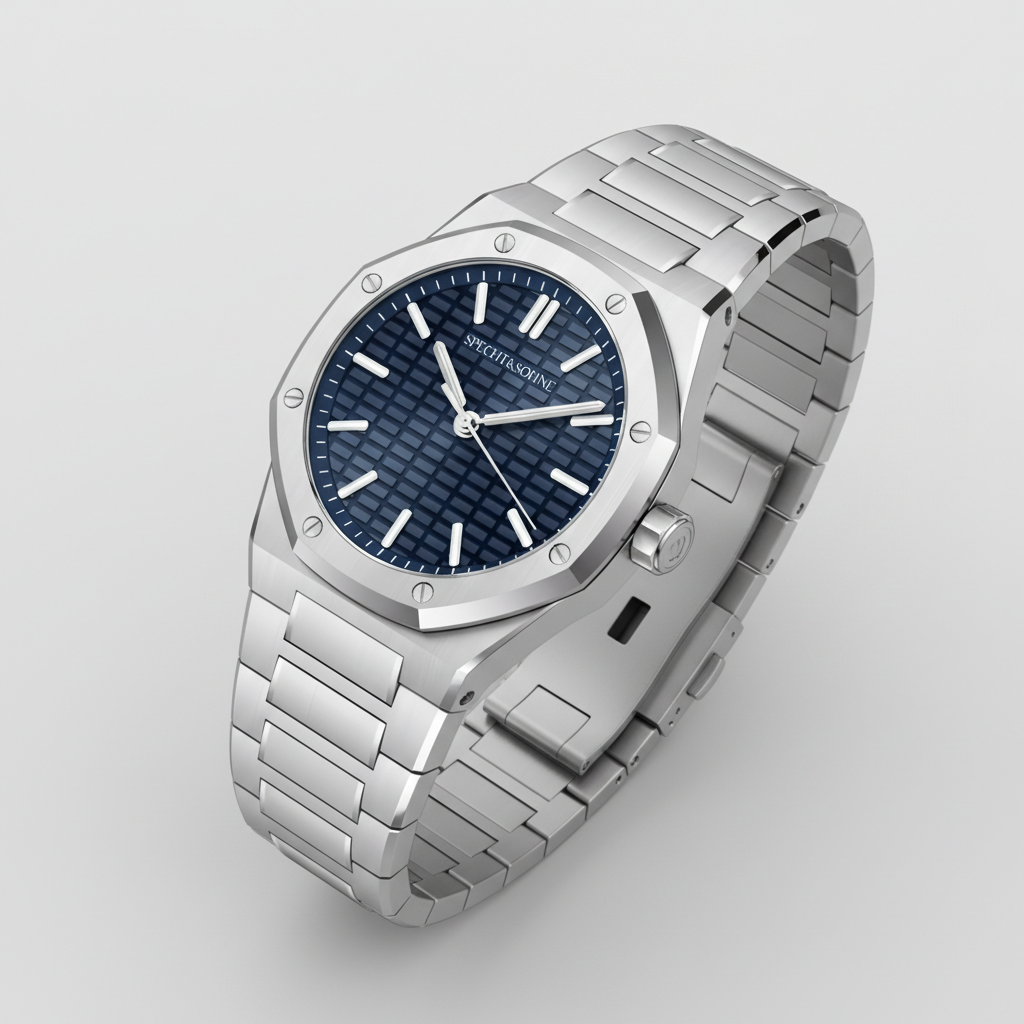 Specht & Söhne SP0026 - Q - angled shot, blue dial