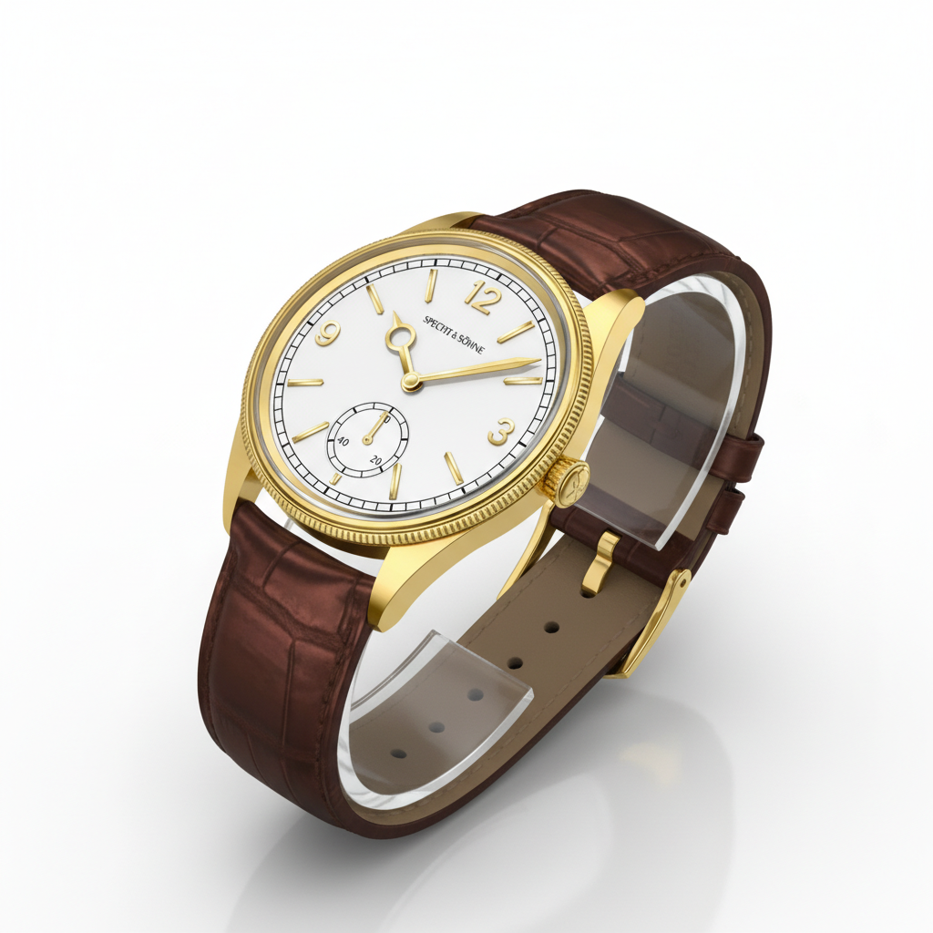 Specht & Söhne SP-1908 - - gold, white dial, stand