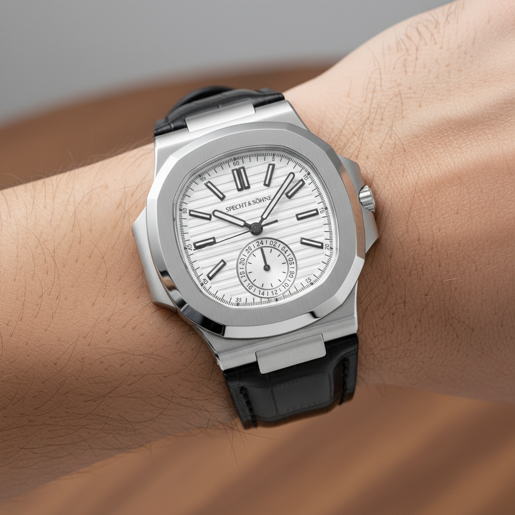 Specht & Söhne SP-5980 - - white dial, on wrist