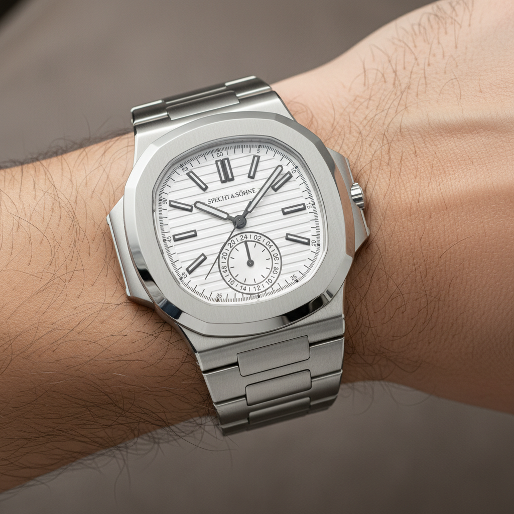 Specht & Söhne SP-5980 - - white dial, on wrist