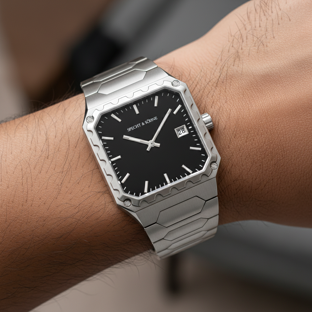 Specht & Söhne Square-222 - Men’ - silver watch wrist